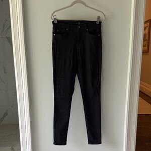 7 For All Mankind Women's Black Skinny Jeans